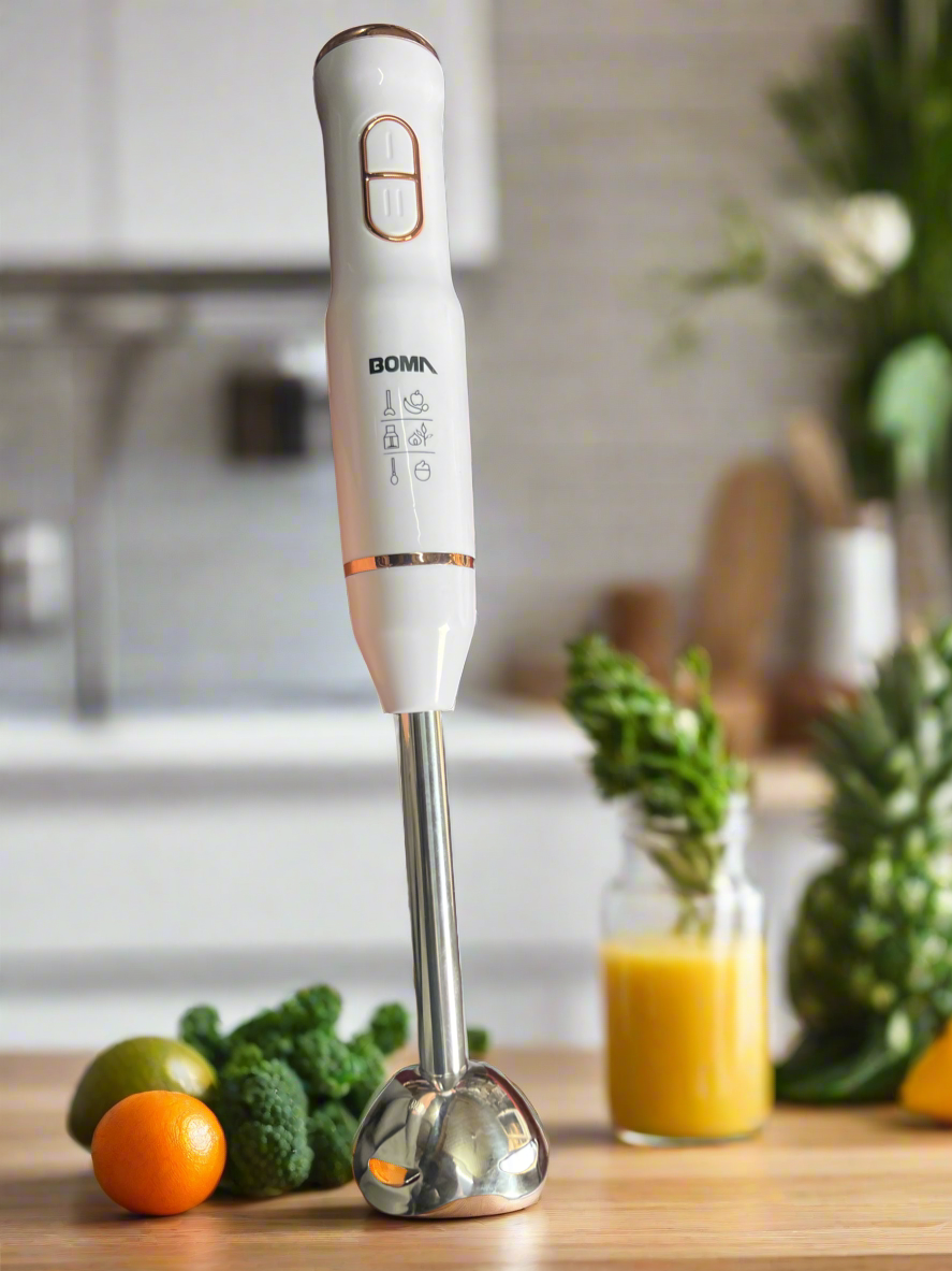 Boma hand blender packaging and box contents