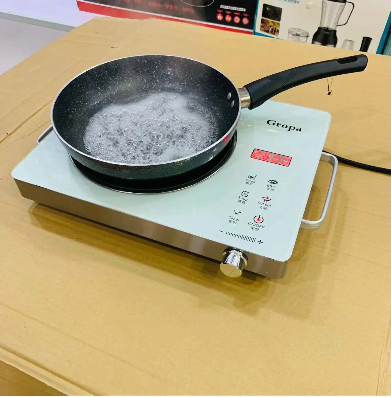 Gropa hot plate control panel and settings