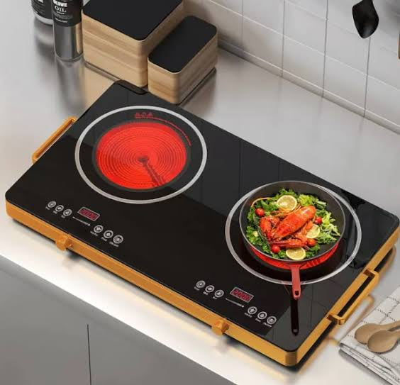 “RAF Double Infrared Cooker - Fast Heating, Energy Efficient, 2-Burner Electric Stove for Quick Cooking
