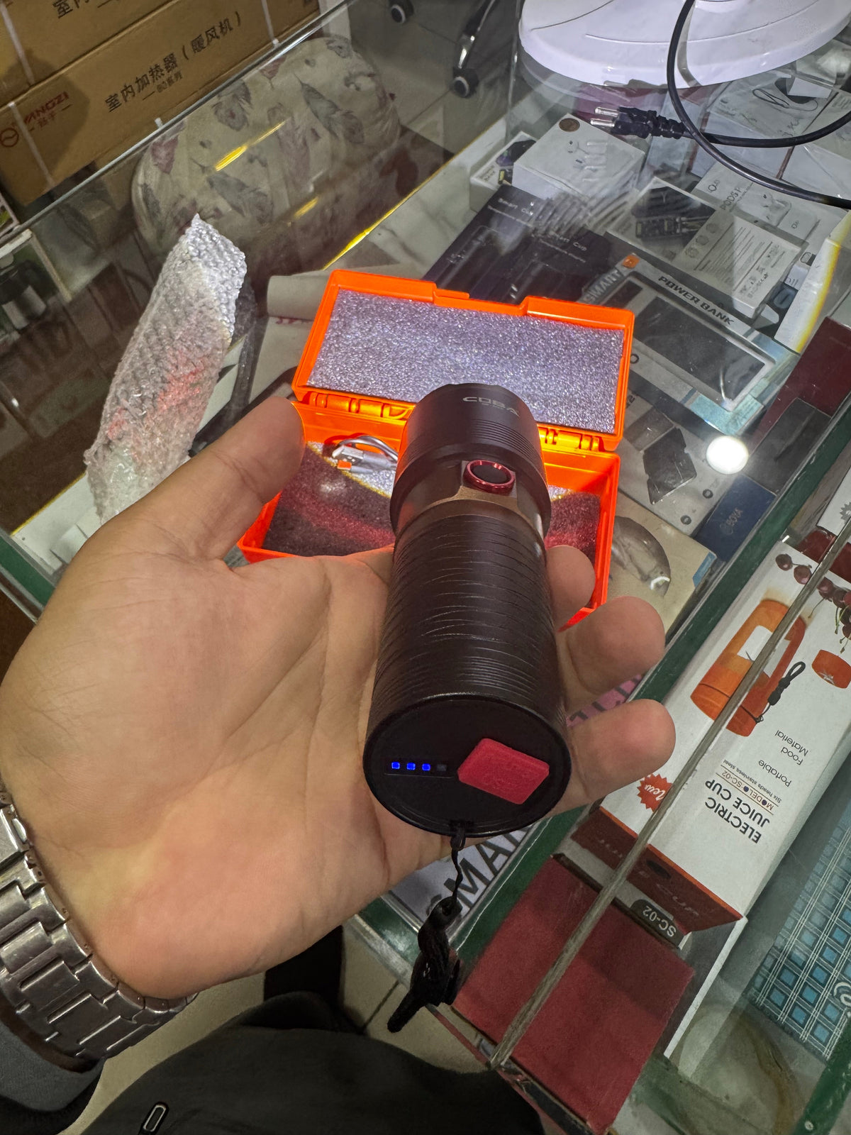 Coba torch packaging and box contents