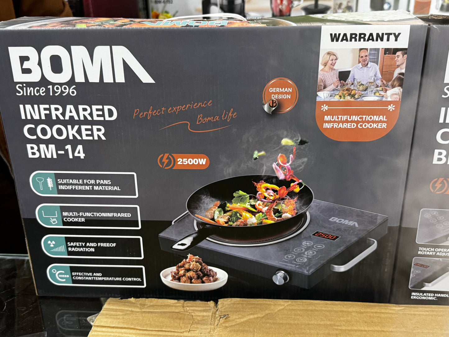 Boma infrared cooker shown on kitchen counter