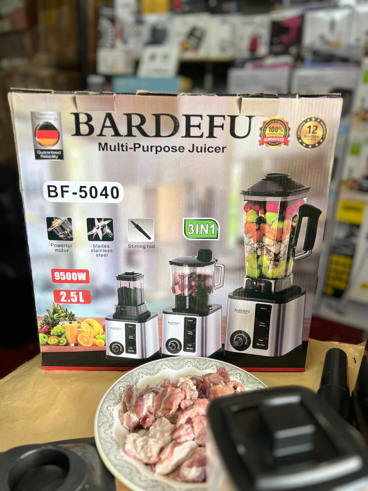 Bardefu juicer blender packaging and box contents