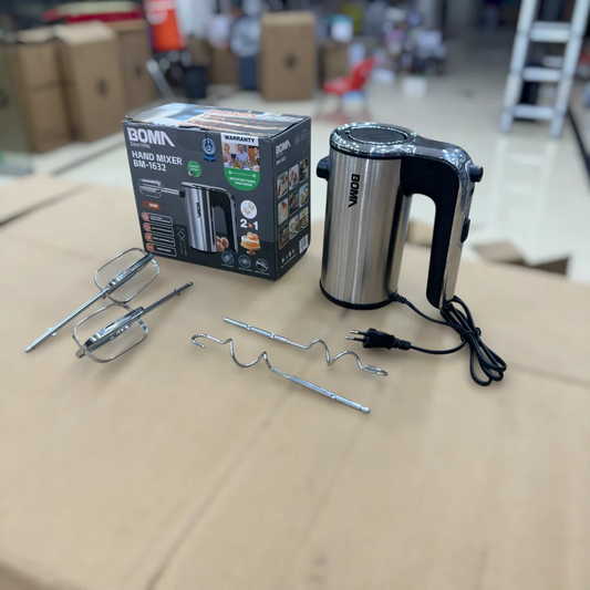 Boma 2-in-1 Electric Hand Mixer BM-1632 – 650W, 5-Speed Turbo Beater for Mixing, Whisking & Baking