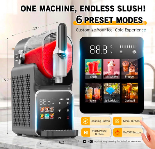 Commercial slush machine with 7 function settings