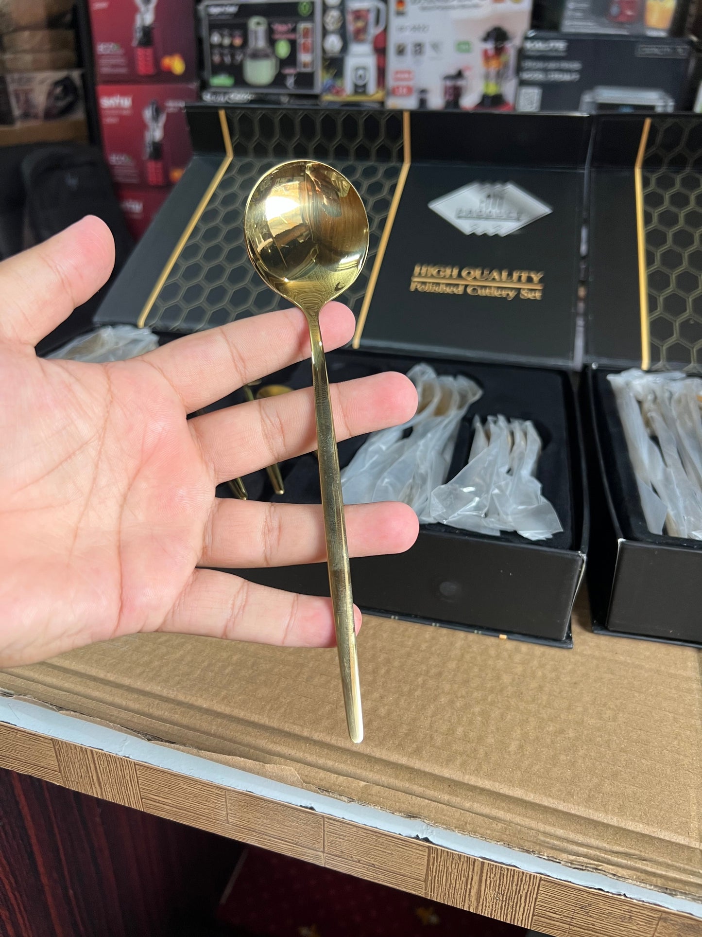 Lot Imported 24 Piece Golden  Cutlery set premium Quality