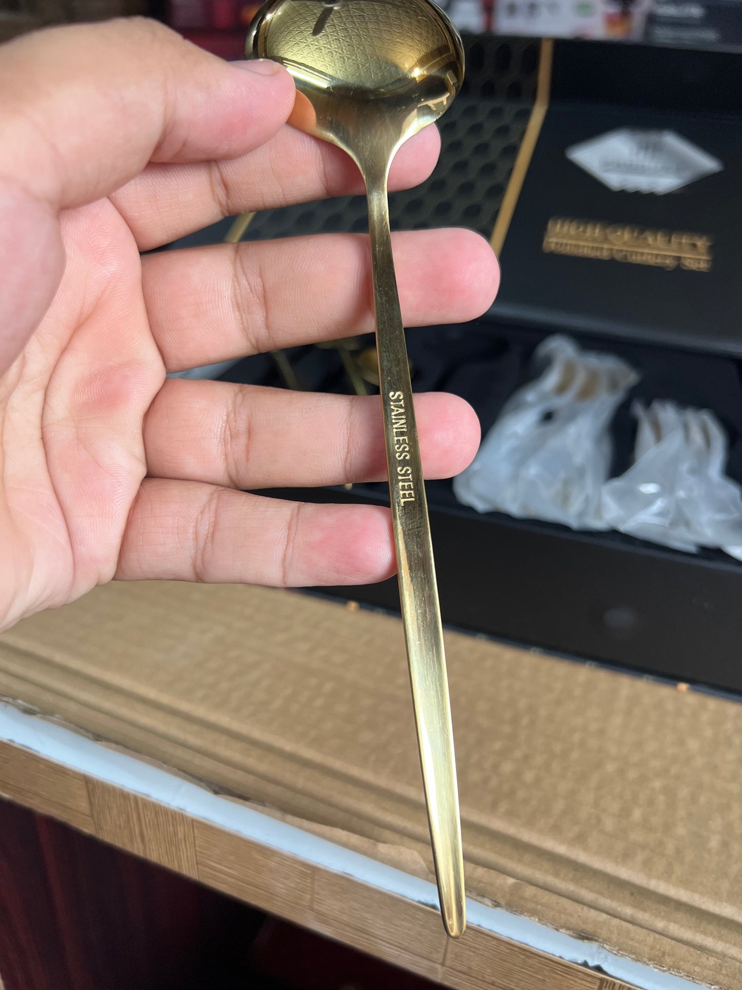 Lot Imported 24 Piece Golden  Cutlery set premium Quality