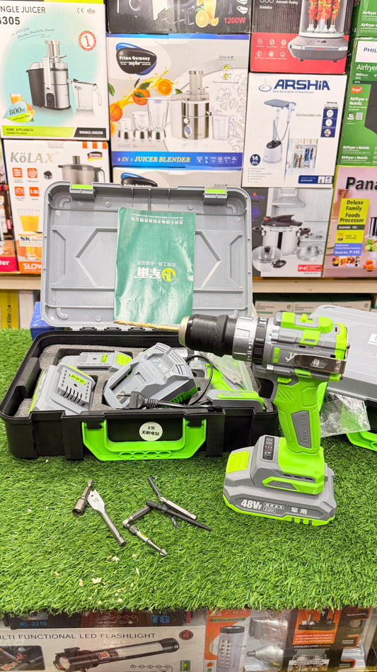 48VF Cordless Drill Machine – Brushless Power Tool . Drill for Home, Workshop & Professional Use . 2 in 1 Drill