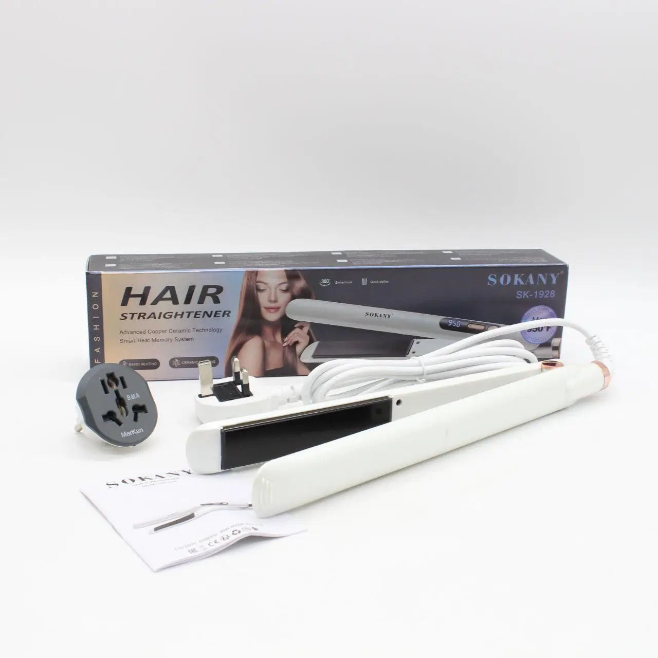 New SOKANY Professional Hair Straightener Temperature Control Option & Ceramic Tourmaline Plate