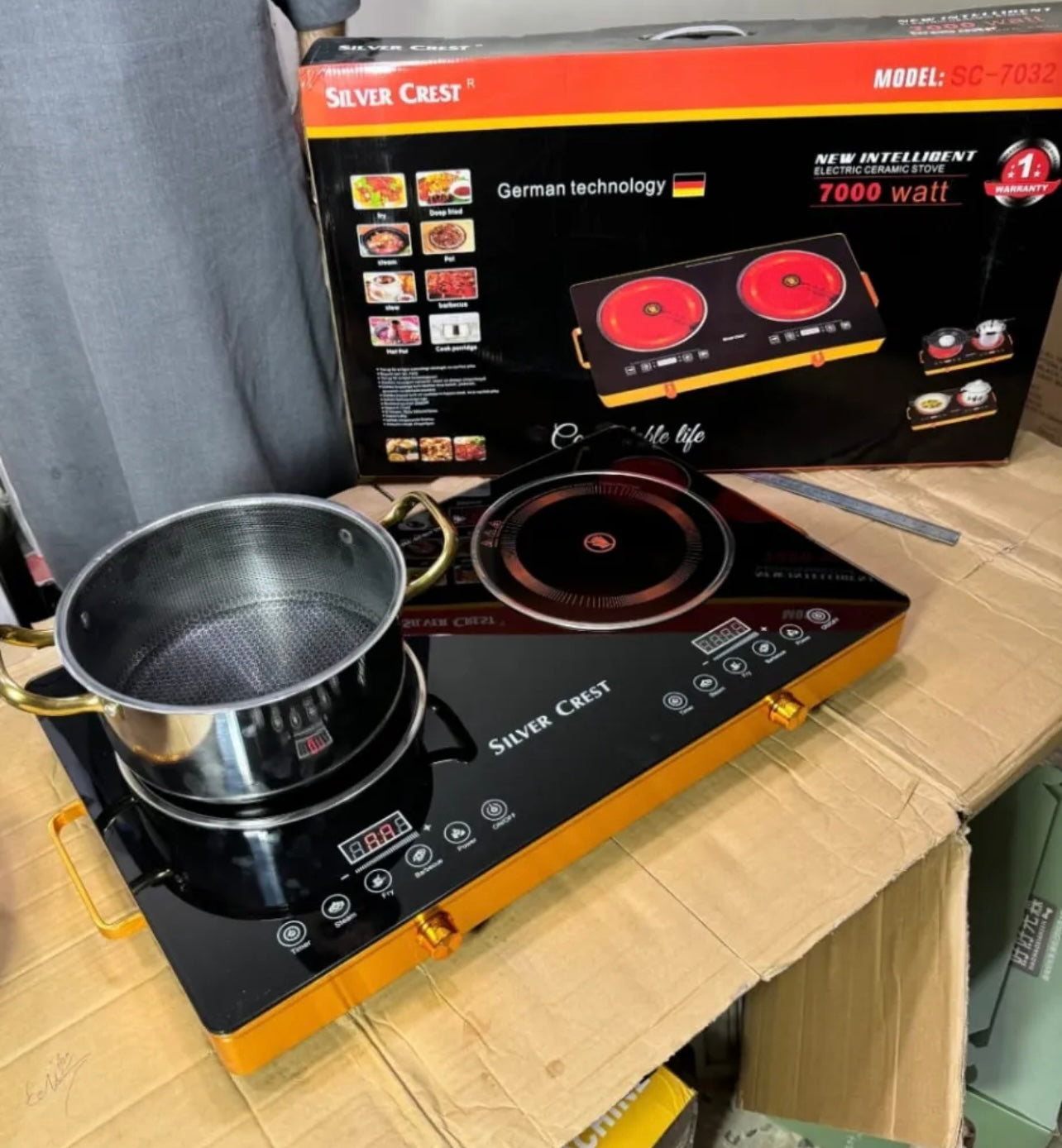 “RAF Double Infrared Cooker - Fast Heating, Energy Efficient, 2-Burner Electric Stove for Quick Cooking