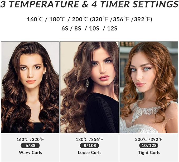 HS-978 Professional Hair Crimper & Curling Iron – Thermo Ceramic Automatic Corn Wave Styler with Adjustable Temperature for Women