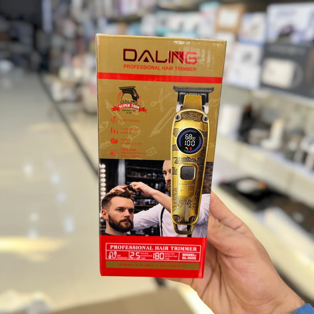 Daling DL-0056 Professional Hair Trimmer for Men – Rechargeable Cordless Beard & Hair Clipper with 1200mAh Battery, 180 Minutes Runtime, 5W Power