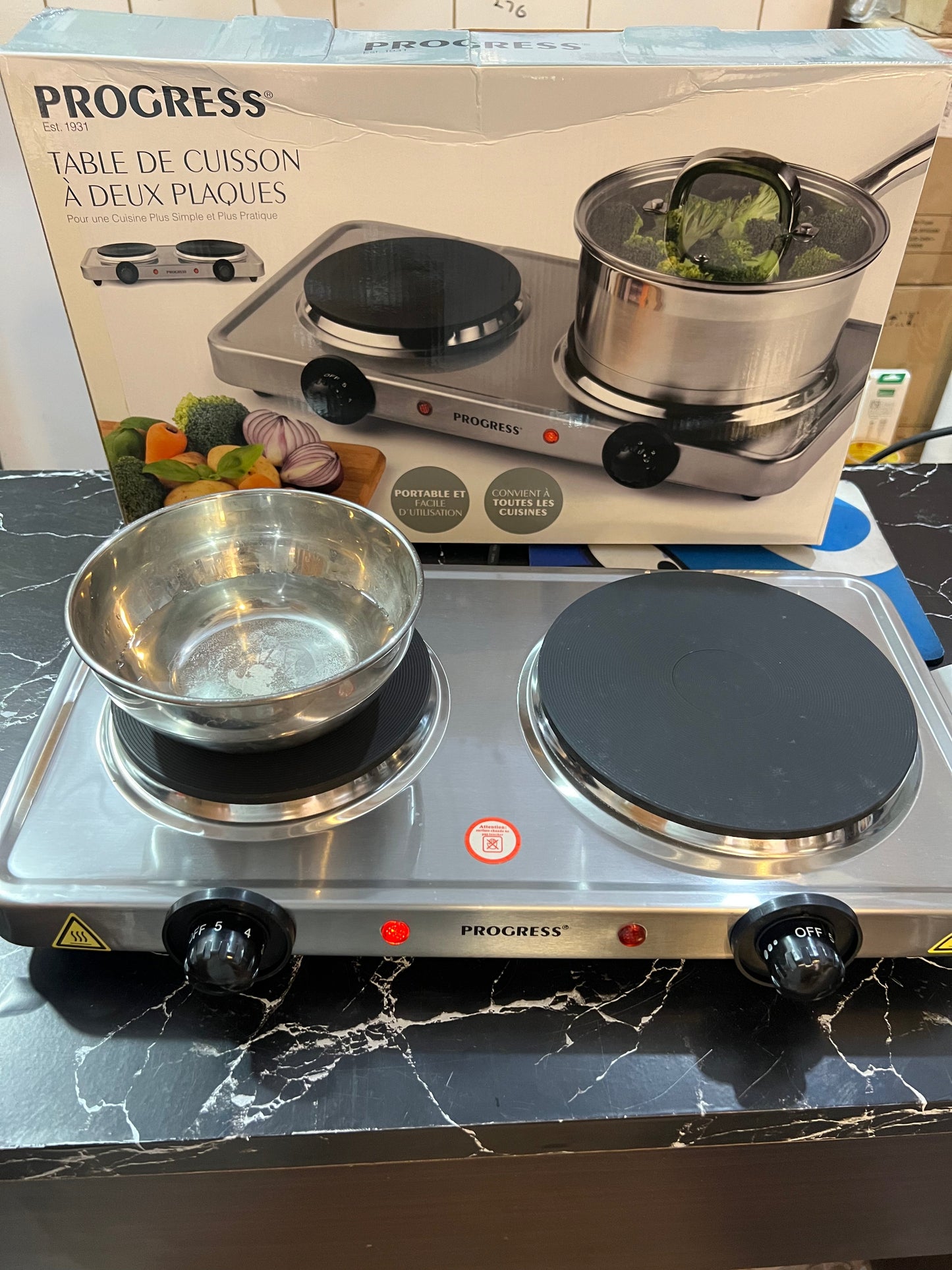 Orginal UK Lott Progress Double Hotplate. Stainless steel. 2500 Watt high quality