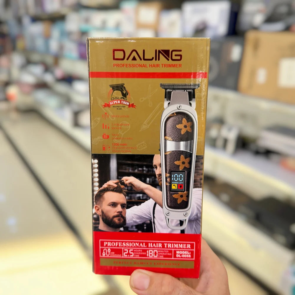 Daling DL-0058 Professional Hair Trimmer for Men – Rechargeable Cordless Beard & Hair Clipper with 1200mAh Battery, 180 Minutes Runtime, 5W Power