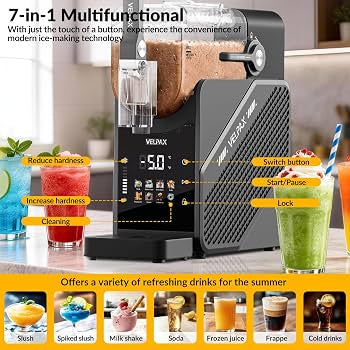 Slush machine set up on a commercial counter