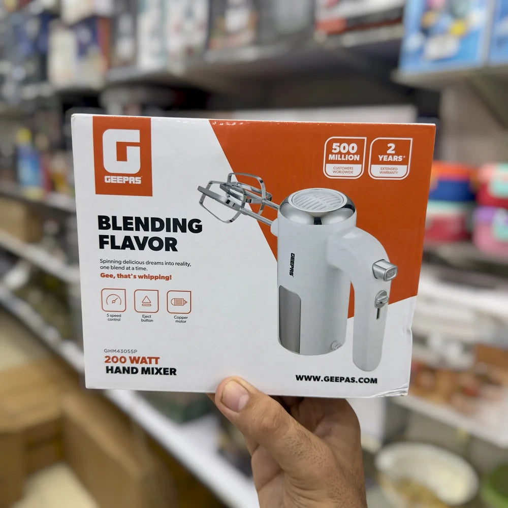 Geepas 500 watts  Electric Hand Mixer Model (43055P) white
