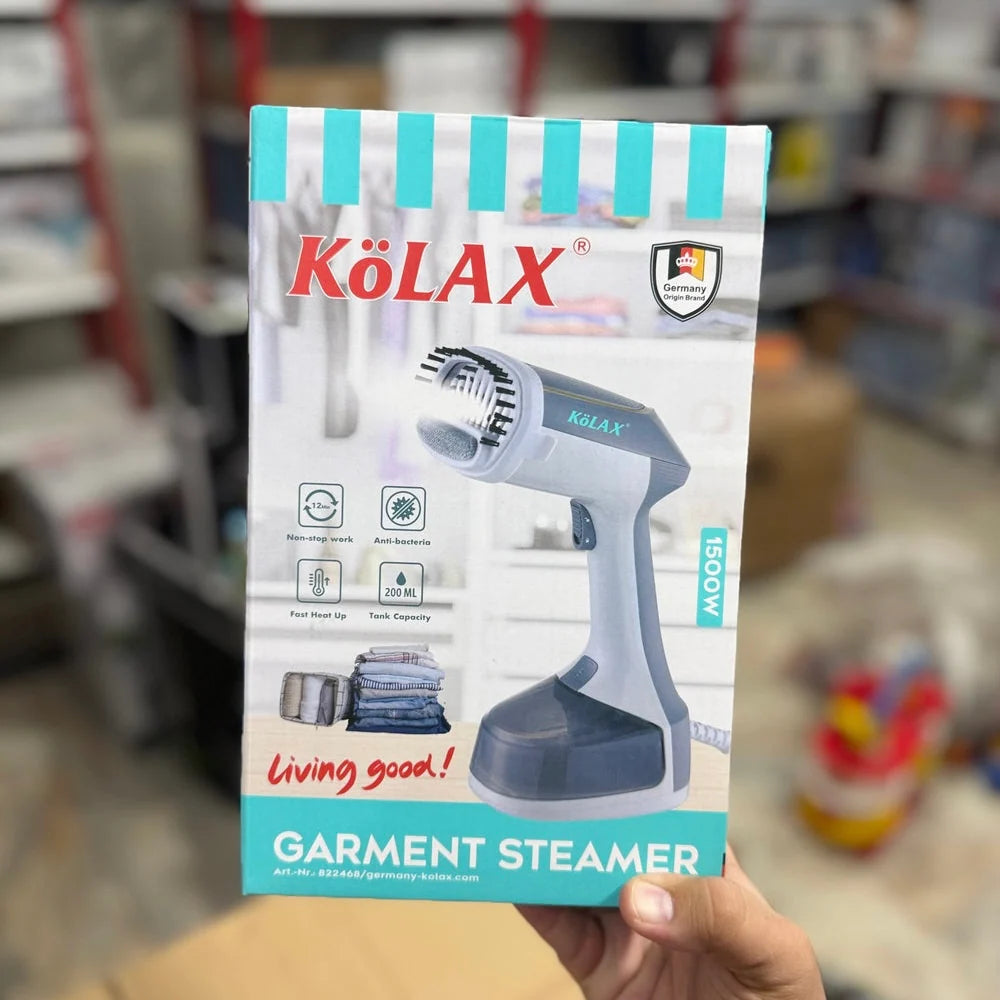 Kolax 1500W Handheld Garment Steamer 822468 – 200ml Water Tank, Fast Heat-Up & Continuous Steam