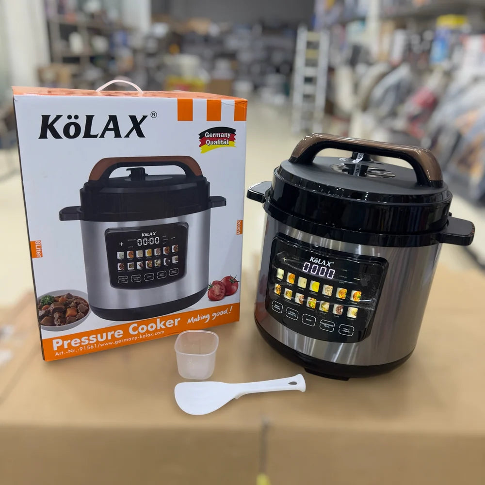 Kolax 8L Electric Multi-Function Cooker 2000W – Large Capacity Non-Stick Cooking Pot, Fast Heating, Easy to Use, Energy-Saving Design for Family Meals and Everyday Cooking