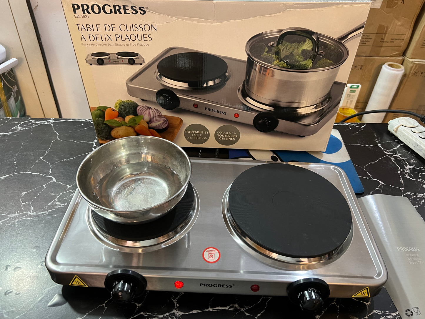 Orginal UK Lott Progress Double Hotplate. Stainless steel. 2500 Watt high quality