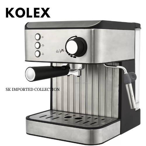 KOLAX Espresso Coffee Machine 20 Bar High Pressure 1000W Coffee Maker with Milk Frother, 1.6L Removable Water Tank, Dual Stainless Steel Filter, Adjustable Thermometer & One-Touch Brewing