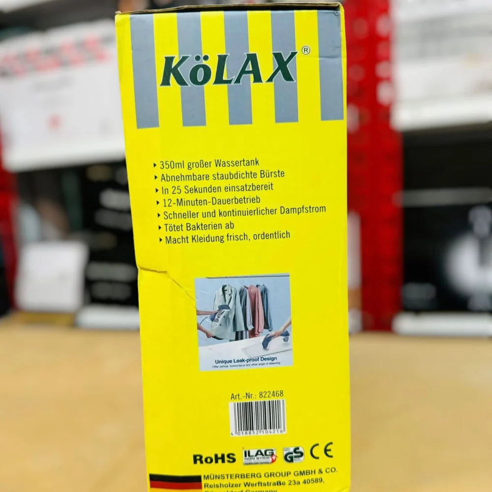 Kolax 1500W Handheld Garment Steamer 822468 – 200ml Water Tank, Fast Heat-Up & Continuous Steam