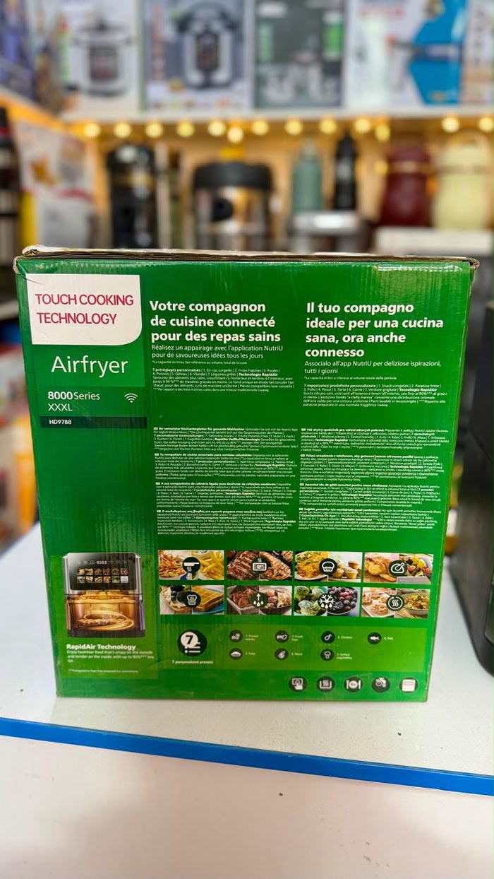 Philips air fryer size comparison on kitchen counter