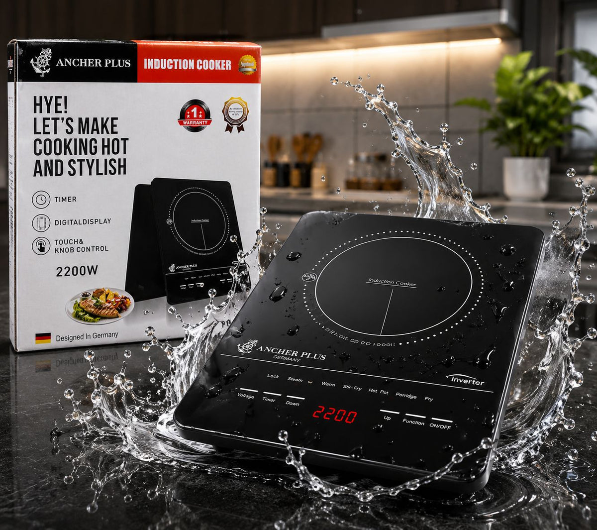 NEW GERMAN MADE ANCHER PLUS INUCTION STOVE 2200 WATTS
