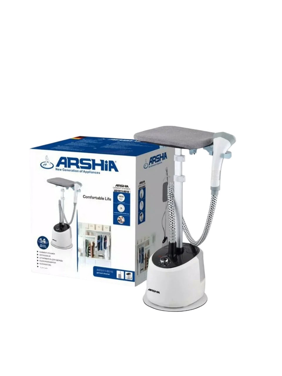 ARSHIA Clothes and Garment Steamer 2200W High Power Fabric Steamer with Foot Control & Wheels