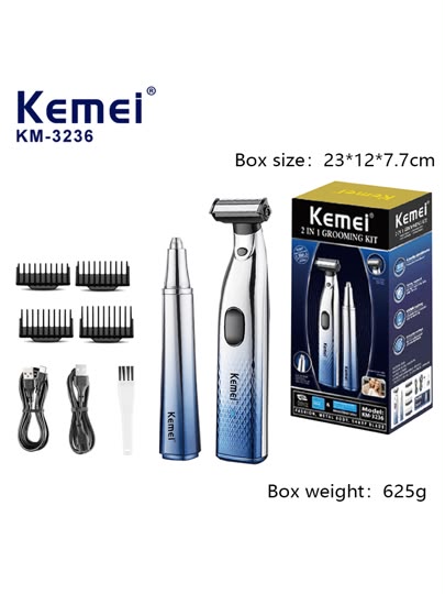 KEMEI ONE BLADE TRIMER AND SHAVER { METAL BODY } SHARP BLADE MODEL KM-3236