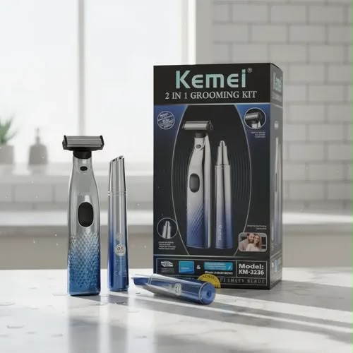 KEMEI ONE BLADE TRIMER AND SHAVER { METAL BODY } SHARP BLADE MODEL KM-3236
