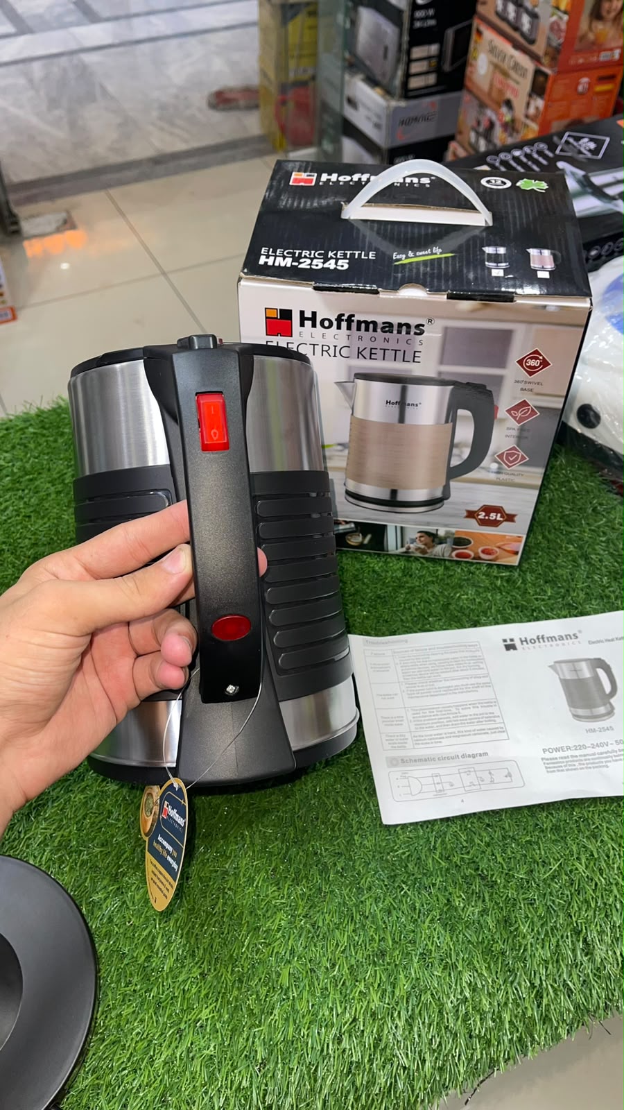 HOFFMANS Stainless Steel Electric Kettle 2.5 L | Automatic Fast Boiling Water Kettle with Auto Shut-Off & 360° Rotating Base | Durable Hot Water Boiler for Home & Office Use