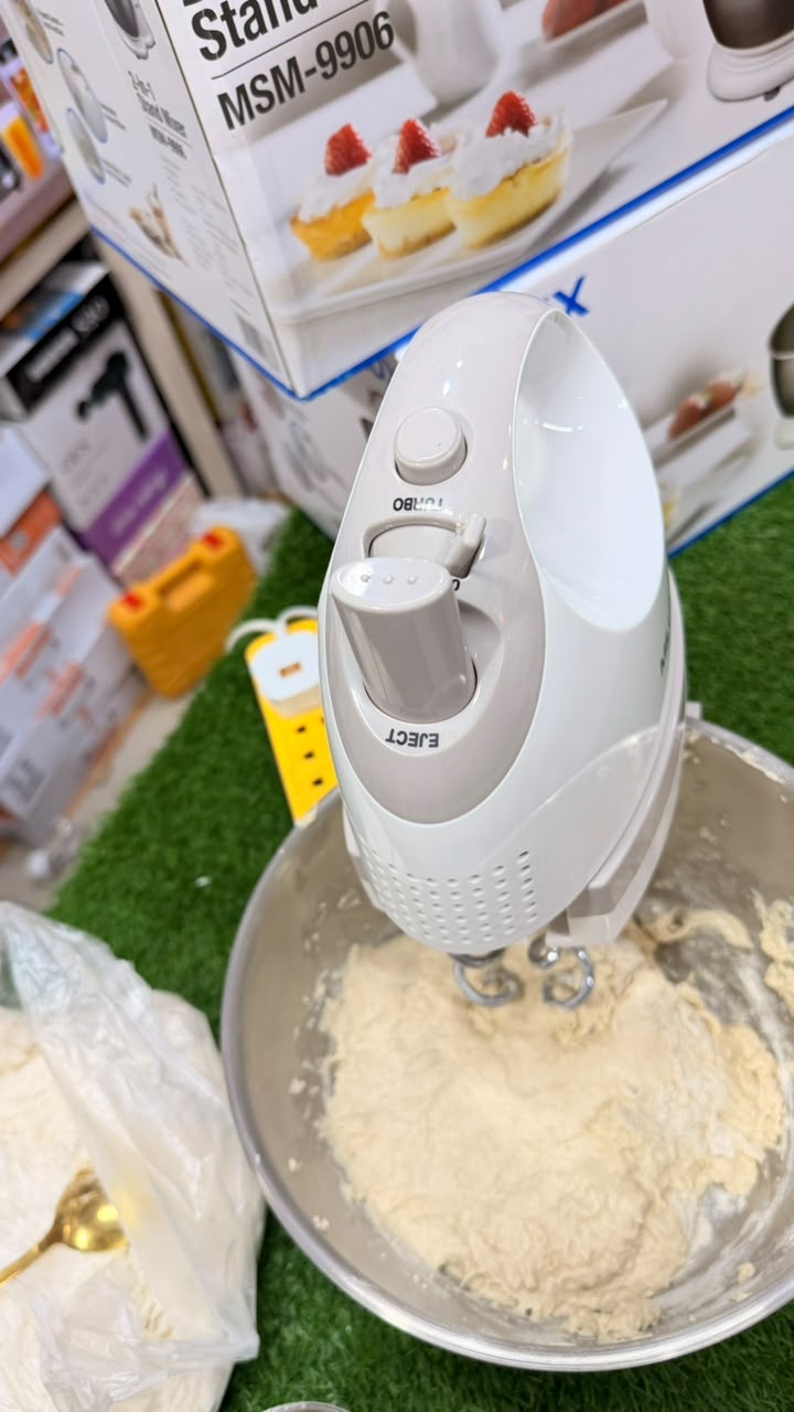 Milux Turbo Hand Mixer & stand mixer 200W – 3 Speed Control with Turbo Boost | MHM-250 Electric atta machine