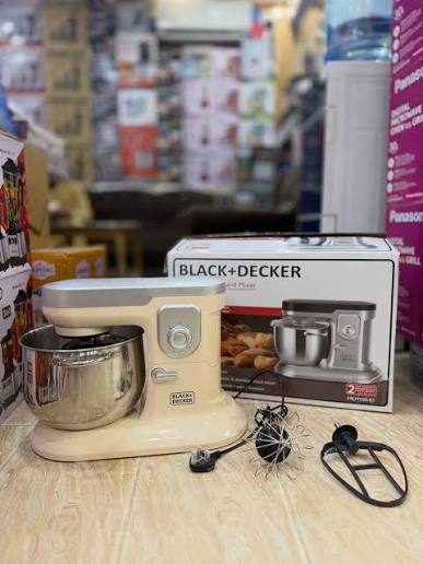 black and decker 1000watts 6 speed stand mixer with stainless steel bowl