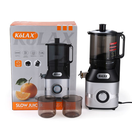 KoLAX Germany 800W Cold Press Slow Juicer 79321 – 14CM Extra Large Feed Chute, 1.8L Capacity, Slow Masticating Juice Extractor for Fruits & Vegetables