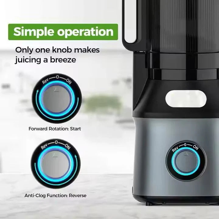 KoLAX Germany 800W Cold Press Slow Juicer 79321 – 14CM Extra Large Feed Chute, 1.8L Capacity, Slow Masticating Juice Extractor for Fruits & Vegetables