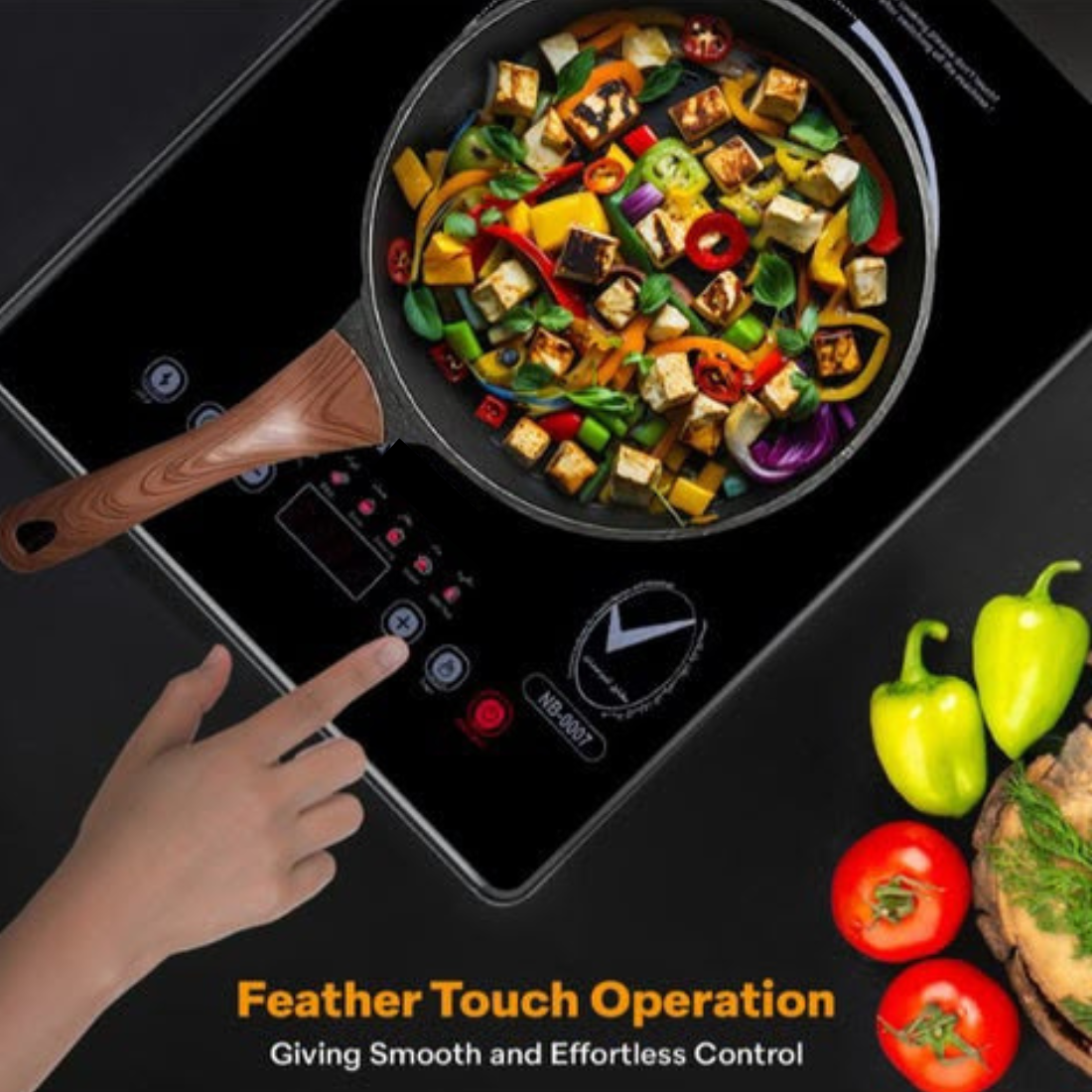 BOSCH Japanese Electric Stove 2200w Model RBK-12 Infrared Cooker Hot Plate Induction Cooker Touch Panel Effective and Constant Temperature Control Smart Cooking Safe and Energy Saving Easy to Clean Healthy Environment Friendly BLACK